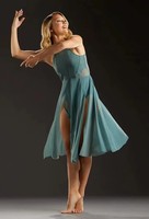 Robe de danse moderne personnalisée avec jupe en maille transparente, costume de scène lyrique