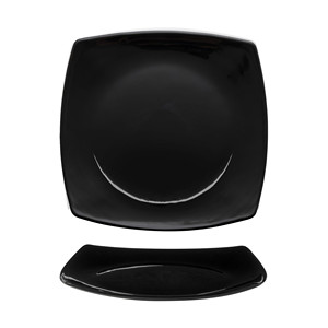Assiette carrée en verre noir Bormioli Rocco Eclissi 26,6 x 26,6 cm, fournitures de restaurant, vaisselle de traiteur, vente en gros - Product Image 1