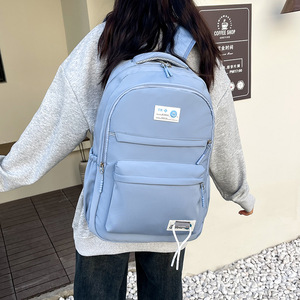 Student <b>Backpack</b> 15 Inches Solid Color Unisex <b>School</b> Education <b>Large</b> Capacity For Junior Senior High <b>School</b> Students - Product Image 1