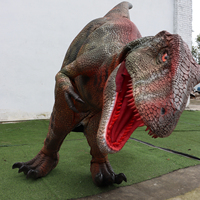 Costume de dinosaure d'Halloween personnalisé pour parc d'attractions, grandeur nature, en métal, pour intérieur/extérieur, garderie, aéroport, espace public