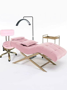 Hot Selling Curved Eyelash Art Cosmetic Bed Luxury <b>Adjustable</b> Facial Treatment and Massage <b>Table</b> for Beauty Salon Hotel - Product Image 1