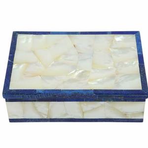 Caja de joyería de nácar con incrustaciones de mármol hechas a mano de calidad superior, caja de piedra de lapislázuli de almacenamiento rectangular, superventas en Alibaba - Product Image 3