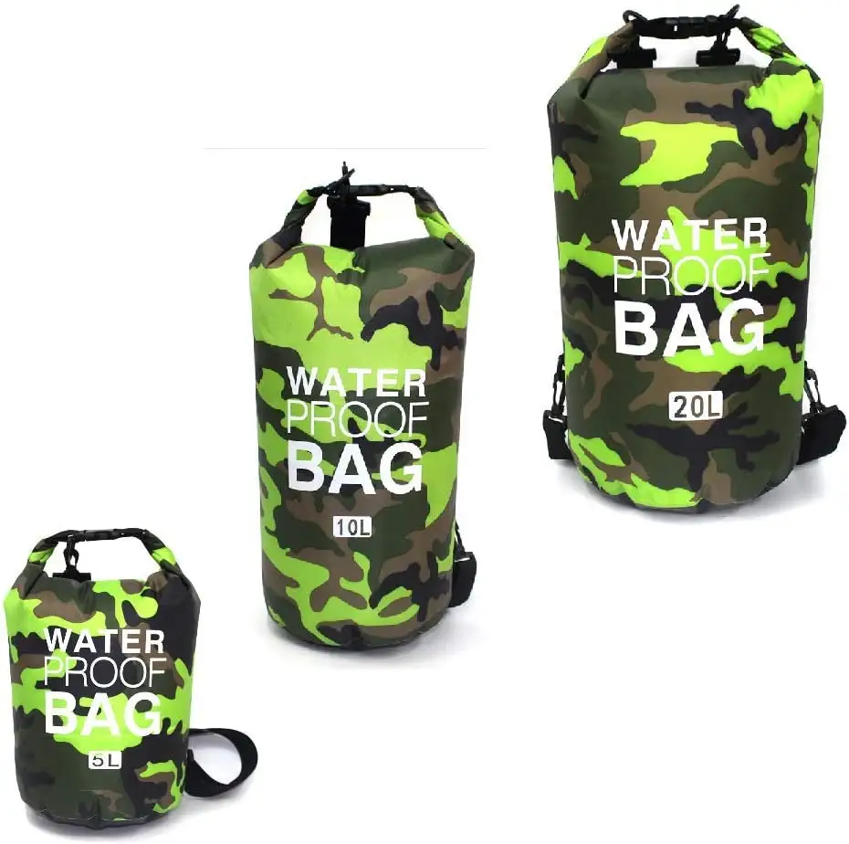 Waterdichte Droge Tas Drijvende Waterdichte Rugzak Met Enkele Dubbele Schouderriem Camo Rugzak Voor Kajakken Zwemboot Fi