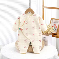 Combinaison pour bébé nouveau-né à fermeture latérale, imprimé ours mignon, manches longues, combinaison chaude pour bébé, pour l'automne et l'hiver, vente en gros