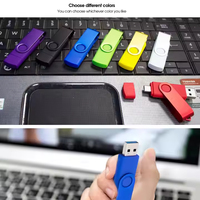 Penjualan Terbaik Promo Dual Port 2 In 1 putar Otg Usb Flash Drive 8Gb mikro Otg Twister U Disk 32Gb Thumb kulit Usb Flash Drive