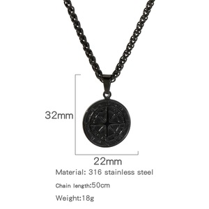 Nuevo Collar con Colgante de Brújula de Acero Inoxidable de Estilo Nórdico para Hombre, Cadena Multicapa, Color Personalizable, Regalo Ecológico - Product Image 6