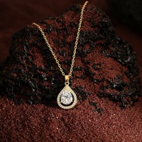 Colliers pendentifs raffinés, chaîne à maillons, plaqué or, fleur, zircon, pour femme, cristal, cadeau romantique, produit tendance 2026