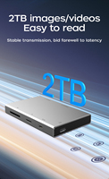 Lecteur de cartes personnalisé 4-en-1 avec interface USB 3.2, prend en charge les cartes mémoire SD et TF format CFA B pour appareils photo et drones, boîtier en alliage d'aluminium