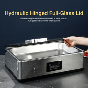 Chauffe-Plat Électrique Moderne à Couvercle Entièrement en Verre, Hydraulique, 9L, Réchaud Alimentaire, Contrôle Numérique, Équipement de Restauration pour Buffets, Ensemble de Réchauds - Product Image 5