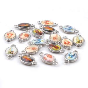 Pièces de chapelet en métal catholique, Jésus, Saint Jean-<span class=keywords><strong>Paul</strong></span>, Pape, Notre-Dame de Czestochowa, Fatima, connecteur religieux, pendentif - Product Image 2