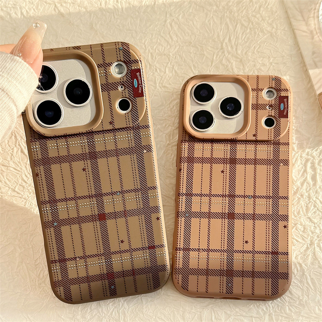 New Style Black Vintage British Check for IPhone17promax Phone case 16 15 Soft case at Affordable Price