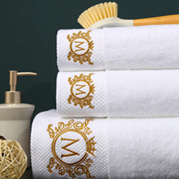 Ensemble de serviettes de bain de luxe modernes pour hôtel 5 étoiles, écologiques, bio, spa, durables, avec logo brodé, en coton doux, confortables, blanches, idéales comme cadeau
