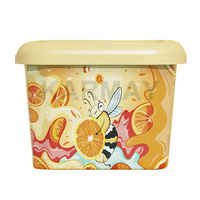 Emballage de crème glacée d'usine rafraîchissant PP 120ml Boîte de conteneur de yaourt jetable jaune carré