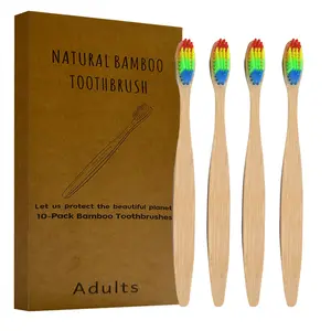 2023 Advanced Biodegradable Active Charcoal Bamboo Toothbrush Soft Bristle for Adults Disposable for Home Use
