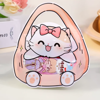Sachets Doypack personnalisés à thème chat, irréguliers, avec poignée et fenêtre transparente, idéaux pour l'emballage de collations festives pour enfants, directement de l'usine