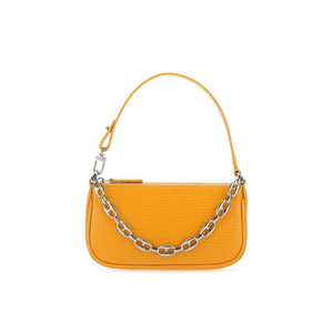 Bolso de diseñador de cuero genuino 100% de alta calidad de Far Mini Rachel bolso de mano con cremallera naranja claro - Product Image 1