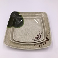 Assiettes carrées en mélamine incassables et écologiques pour la restauration asiatique, idéales pour une utilisation polyvalente