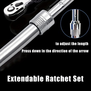Set Kunci Soket Ratchet Baja Torsi Tinggi 1/43/8,1/2 Inci dengan Gagang Ekstensibel, 72 Gigi, Lepas Cepat, dan Dapat Dibalik - Product Image 5