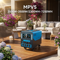 Station d'alimentation portable MPV5 3500Wh à onde sinusoïdale pure, batterie LiFePO4, panneau solaire, chargeur de voiture, lampe de poche MPPT pour les urgences domestiques