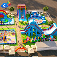 Parc aquatique gonflable commercial, grand toboggan aquatique gonflable, parc d'attractions pour la location en extérieur, événement estival
