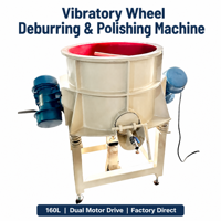Machine de finition vibratoire 160L à double moteur, bol de polissage et d'ébavurage avec revêtement en PU pour le traitement des moyeux de roue