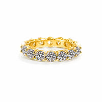 Anello Eternity di Lusso in Argento Sterling 925 con Moissanite Colore D VVS1, Fascia Pavé per Fidanzamento e Matrimonio da Donna