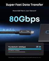 Câble Anker Prime Thunderbolt 5 3,3 pieds USB C vers USB C Câble de charge 240W Transfert de données 80 Gbps jusqu'à 120 Gbps de bande passante