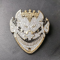 Écusson Métallique Gothique Démon Solaire en Strass, Badge en Émail 3D pour Vêtements, Décoration Punk Streetwear, Pin's pour Casquettes et Vestes