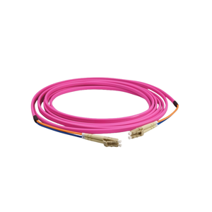 LWL Duplex Breakout-Patchkabel LC-LC Flat Twin Duplex Patch Leads Duplex Patchcable Flat-Twin OM4 MM <span class=keywords><strong>erika</strong></span> violett 1m LSZH 3x5mm - Product Image 1