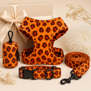 Conjunto de Arnés y Correa para Perro Personalizado con Estampado de Leopardo, Arnés Ajustable para Mascotas, Collar y Correa para Perro, Arnés Antitirones para Perro - Product Image 5