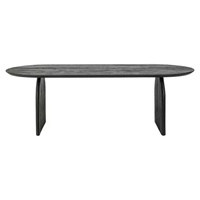 Table de restauration ovale en pin noir antique pour 8 personnes, style ferme, pour salle à manger