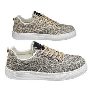 Baskets basses en toile à lacets pour hommes, tendance mode été 2025, semelle épaisse, doublure en maille, imprimées, sport décontracté, style niche, EVA - Product Image 5