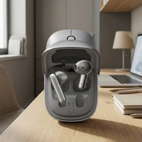 Souris sans fil 2-en-1 avec étui de charge pour écouteurs, accessoire informatique portable pour l'étude et le bureau