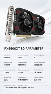 New Dual Fan 256Bit 8GB GDDR6 Memory PCI 3.0 X16 Desktop PC Components Office Internet Cafe Upgrade for <b>Radeon</b> <b>5700</b> Dual Fan Des - Product Image 4