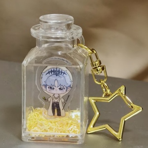 Vigreat venta al por mayor lindo Kawaii dibujos animados <span class=keywords><strong>Anime</strong></span> 3D acrílico coctelera llavero personalizado accesorio plástico botella de los deseos - Product Image 4