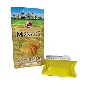 مخصص مطبوعة قابلة لإعادة الاستخدام مانجو مجفف الأناناس الفاكهة التعبئة والتغليف مربع أسفل ثمانية الجانب كيس مختوم مع سهلة المسيل للدموع سستة