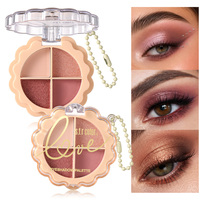 Palette de fards à paupières minéraux nude 4 couleurs, fini mat, scintillant, pailleté, mini, portable, facile à estomper, maquillage quotidien naturel pour les yeux