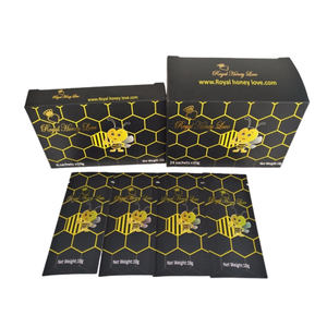 Bolsitas Vip de miel real de grado alimenticio, bolsas de embalaje con tres lados sellados, papel personalizado para miel líquida - Product Image 3