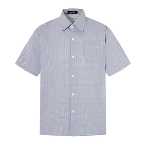 <span class=keywords><strong>Chemise</strong></span> à carreaux <span class=keywords><strong>vintage</strong></span> américaine rétro à manches courtes pour hommes et femmes, 100 % coton, haut décontracté ample d'été pour le quotidien - Product Image 5
