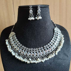 Conjunto de collar de fiesta con brillo de perlas oxidadas para bodas y fiestas Conjuntos de joyería de moda Producto a granel - Product Image 2