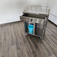 Carrito Médico Profesional Moderno de Acero Inoxidable, Gabinete para Medicamentos, Mueble de Hospital, Carrito de Enfermería con Cerradura
