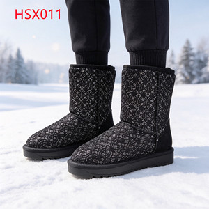 LXG, Bottes d'hiver pour femmes, tige en jacquard pailleté, Hua Singh, bottes <span class=keywords><strong>de</strong></span> neige, entièrement doublées <span class=keywords><strong>de</strong></span> laine véritable, pour temps froid, HSX011 - Product Image 1