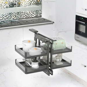 Cesta Esquinera Mágica con Estante de Cristal, Organizador Extraíble para Armario y Despensa de Cocina - Product Image 3