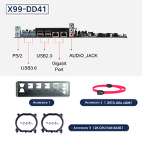 Kit de carte mère PC PANDL NEW E-ATX X99-DD41 8x DDR4 RAM avec combo Intel Dual Xeon E5 2680 V4 2680v4 Carte mère X99 double processeur