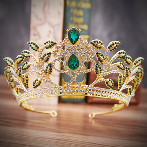 Vintage Retro oro Boda nupcial Tiaras y <span class=keywords><strong>coronas</strong></span> para las mujeres novia concurso Real Corona boda accesorios de la joyería de ZGH1132 - Product Image 5