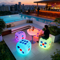 Ensemble de mobilier de bar lumineux pour salon de chicha, table et chaise, en plastique IP65, 16 couleurs, télécommande sans fil, pour bar à domicile, extérieur, hôtel, fête