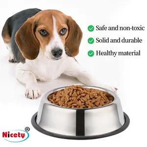 Nicety Pet Non Slip Food Bowl Stainless Steel Non-slip Drinking Bowl Stainless Steel Dog Cat Feeder Bowl For Pet