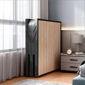 Schwarzes Klappbett aus Metall mit 10 cm Schwammmatratze Zusätzliches Gästebett für Hotelversorgung oder Schlafzimmergebrauch