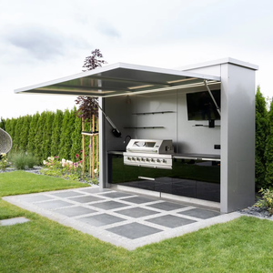 Cuisine extérieure de villa moderne personnalisable, construction en acier inoxydable, <span class=keywords><strong>porte</strong></span> en aluminium résistante aux intempéries, design modulaire - Product Image 1