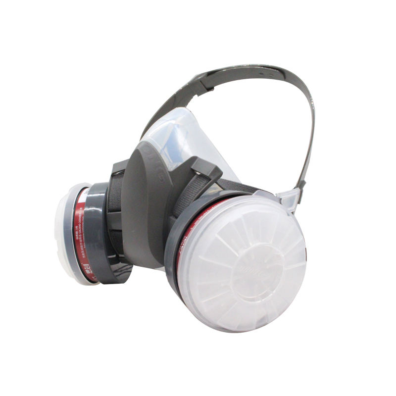 CNSTRONG reusable face forging mask half face chemical cartridge respirator construction mask with double filter